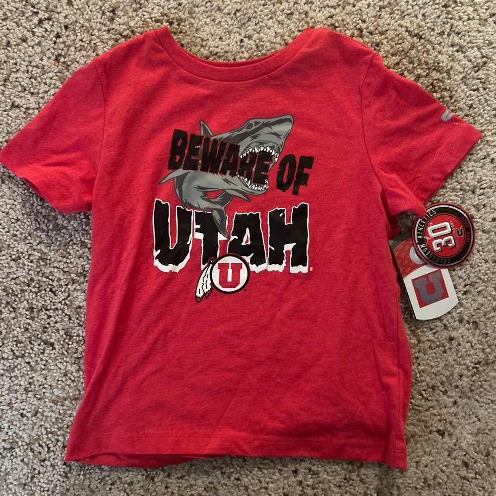 Colosseum Red Utah Shark Graphic Kids Tee